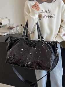 Nouveau sac de voyage en cuir PU tendance, imperméable, grande capacité, sacs de sport, sac de voyage portable pour femmes - Product Image 4