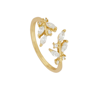 Merryshine 925 Silver <b>Adjustable</b> <b>Ring</b> Gold Flower Leaf Design Trendy Joyeria De Plata for Weddings Other Wholesale Mayoreo - Product Image 1