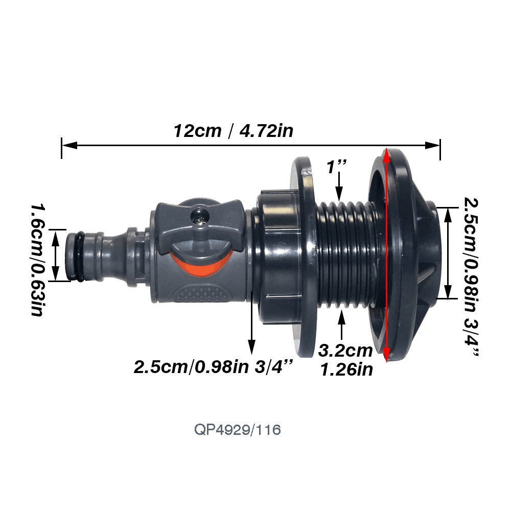 Kit 2 pièces filetage 3/4'' noir QP4929