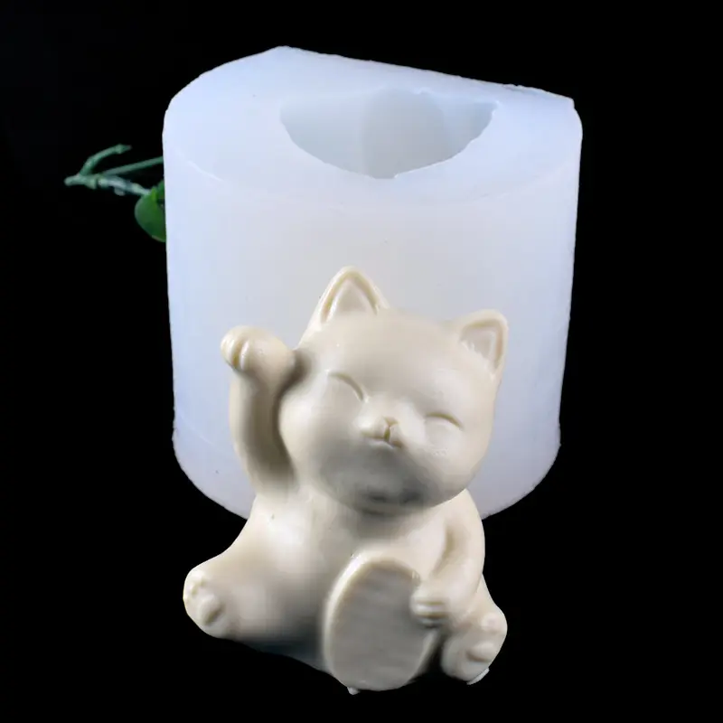 Lucky Cat Kristall Epoxid form Aroma therapie Gipsform Kuchen Dekoration Werkzeuge DIY Kuchen Back geräte