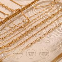 Collier chaîne à maillons en acier inoxydable 316L de qualité supérieure |   Bijoux pour femmes plaqués or 18 carats, résistants au ternissement, provenant de marques haut de gamme
