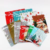 YACHEN 30 sacs cadeaux de Noël en plastique avec étiquettes, emballage cadeau de fête en papier pour les fêtes de Noël, la famille et les entreprises