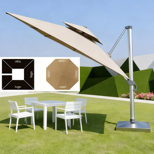Parasol de jardin moderne de luxe à LED solaire 3*4m pour hôtel, usage extérieur, modèle Roma - Product Image 1