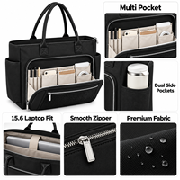 Sac fourre-tout en polyester grande capacité personnalisé pour le travail et les voyages, organisateur multi-poches, sac à bandoulière zippé
