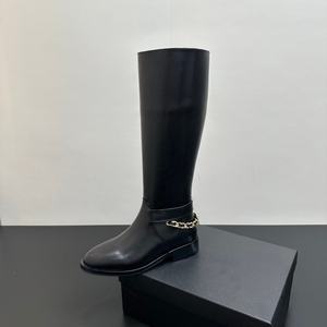 Customized luxurious women's height-increasing waterproof long pants with chain decorations in black style high <b>boots</b> for - Product Image 5