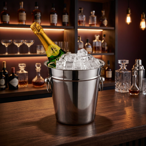 Classic Stainless Steel Mirror Polished Chrome Eco-Friendly CE Certified for Bucket for Wine Beer Cocktail 21CM - Product Image 3