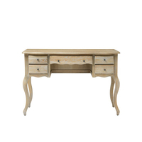 Meubles de chambre à coucher en gros : Table de toilette en bois style Hamptons avec miroir.
