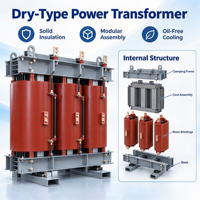 Transformateur sec à résine coulée SCB 650 kVA 11 kV 400 V Triphasé Multi-Enroulements pour Système de Distribution 50 Hz 60 Hz