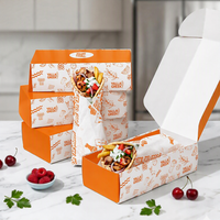 Boîte d'emballage en papier personnalisée pour tacos, wraps, burritos, rouleaux de poulet à emporter, vente en gros