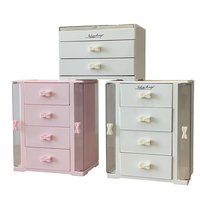 Vente en gros de commodes personnalisées à deux ou quatre niveaux avec tiroirs en PET, organisateurs de rangement pour bijoux et maquillage