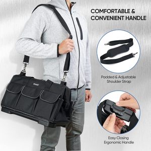 Bolsa organizadora de herramientas con 21 bolsillos para electricista, muestra gratis - Product Image 6