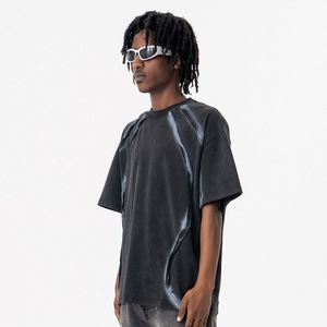 WSJL2025 All-Match Hip Hop Nueva Camiseta de manga corta con cuello redondo de gran tamaño 100% algodón Primavera Verano Impresión digital Patrón de letras - Product Image 2