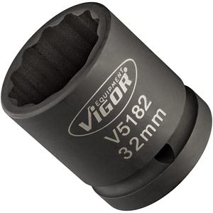 VIGOR Douille pour clé à chocs ∙ V5182 ∙ 3/4 pouce (20mm) carré, creux ∙ Profil à 12 pans extérieurs ∙ Taille 32 mm - Product Image 1