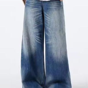 Pantalones Vaqueros de Mezclilla de Corte Recto a la Moda, de Pierna Ancha, 100% Algodón de Alta Calidad, Estilo Holgado para Mujer - Product Image 5