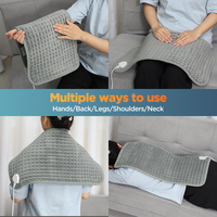 Coussin chauffant électrique 30x60cm, 10 niveaux de température, 4 réglages de minuterie, lavable, couverture chauffante d'hiver, contrôle intelligent, physiothérapie