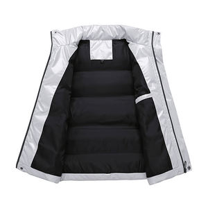 Customized logo Japanese Han Feng for Casual Men's Slim Vest Suits Warm <b>Autumn</b> Winter Comfortable Canvas <b>Fabric</b> Zipper - Product Image 3