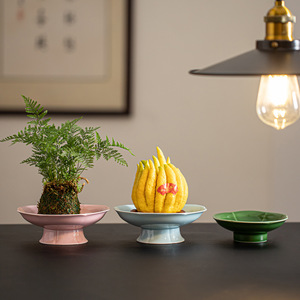 Ceramic Buddha's Hand Citron <b>Tray</b> Porcelain Fruit Platter Retro Zen Style <b>Snack</b> Dish - Product Image 1