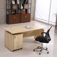 Bureau moderne 1.2m Bureau d'ordinateur Tiroirs extensibles 1.4m Bureau Patron Employé Chaise de bureau Combinaison Simple Panneau à usage domestique