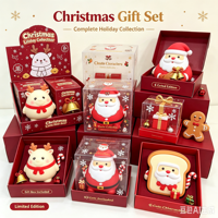 Ensemble de jouets anti-stress Squishy de Noël, Père Noël, Renne, Toast, en TPR et Maltose, à remontée lente, unisexe, 14+, cadeau