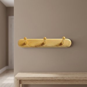 Crochets muraux multifonctionnels en bois minimalistes avec 3 crochets au design moderne pour la maison - Product Image 2