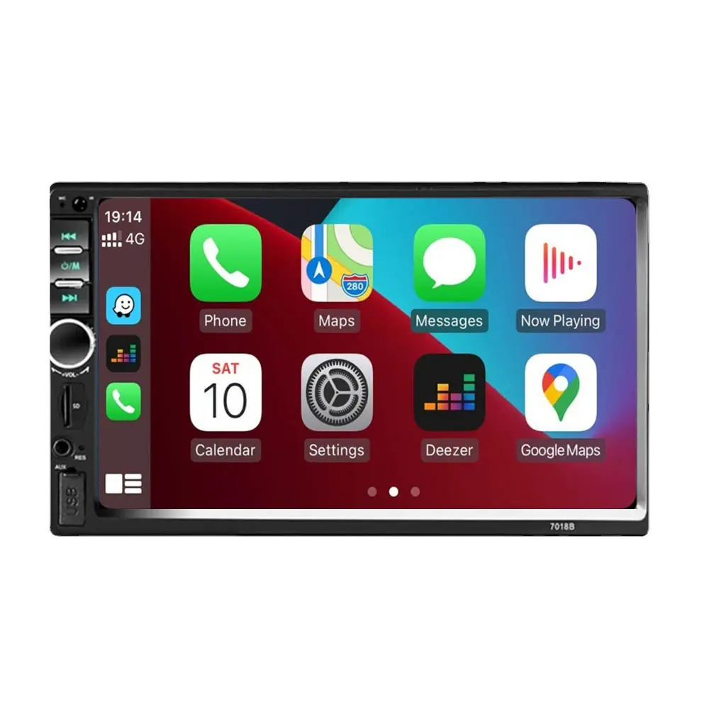 Doble Din 7 pulgadas 7018B cámara portátil de 4 vías medios Wince Multimedia Bluetooth pantalla táctil coche MP5 reproductor