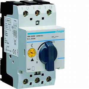 MM504N Personalizzabile con interruttore di protezione motore Hagers 0.4-0.63A, moduli DIN 2.5 - Product Image 1