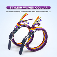 Collier pour chien en nylon tressé arc-en-ciel, personnalisé avec des perles de nom, doux, résistant à l'usure, collier tissé pour animaux de compagnie