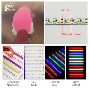 Luci al Neon Separabili 6x9mm con Copertura in Silicone, Strisce <span class=keywords><strong>LED</strong></span> Flessibili a 1 <span class=keywords><strong>LED</strong></span> per Uso Pubblicitario, DC12V 3000-10000K - Product Image 1