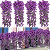 Fleurs artificielles suspendues pour les fleurs extérieures violettes de lierre suspendues pour la maison mariage jardin cour