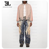 LARSUR Custom Factory 3D Full Dtg Dgt All Over Print Jeans Embroidere Applique Patch Loose Trompe L'oeil Loeil Digital Denim Pant