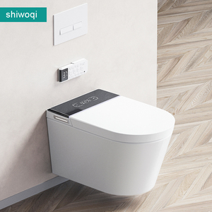 WC intelligent mural avec siège chauffant, commande vocale, chasse d'eau puissante, système de bidet multifonction pour salles de bain modernes M-004 M- - Product Image 1