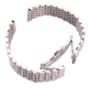 12/14/16/18/20/22MM <span class=keywords><strong>Bracelet</strong></span> de montre en acier inoxydable à maille ultra mince 9 perles Bracelets à extrémité droite remplacement pour montre <span class=keywords><strong>SKX</strong></span> RLX - Product Image 4