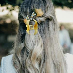 Pince à cheveux élégante en forme de fleur de perle avec nœud, accessoire de beauté pour femme et jeune fille, idéale pour l'été et la plage - Product Image 3