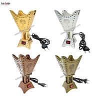 Quemador de Incienso Aromático Portátil de Metal con Diseño de Palmera Árabe, Eléctrico, Duradero, para Sándalo, Bakhoor y Franquincienso, 18 cm de Alto