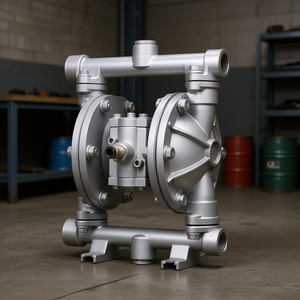 Pompe à double diaphragme à commande pneumatique 16 GPM, corps en alliage d'aluminium, entrée/sortie 3/8 pouce pour transfert d'huile usagée et de diesel - Product Image 2