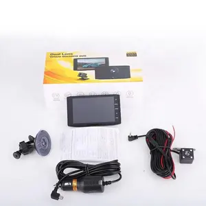 4 Inch Android Xe Hộp Đen Phía Trước Bên Trong Phía Sau FHD 1080P + 720P Gương Chiếu Hậu Camera Ba Ống Kính Dash Cam GPS Navigation Car DVR