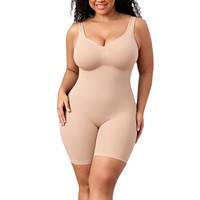 Combinaison gainante de haute qualité pour le remodelage corporel, effet ventre plat et lifting des hanches, post-partum, sans coutures, en nylon, une pièce