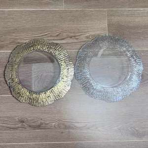 Plaque de chargeur <span class=keywords><strong>réutilisable</strong></span> pour fête de mariage en gros <span class=keywords><strong>Pas</strong></span> <span class=keywords><strong>cher</strong></span> élégant; Plaque de chargeur en <span class=keywords><strong>plastique</strong></span> transparent PS or rose de 13 pouces - Product Image 4