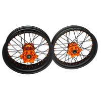 Roues à rayons de moto en alliage anodisé noir mat de 17 pouces à 36 rayons, roues Supermoto pour KTM EXC SXF SX 250 300 450