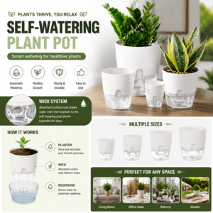 Fournitures de jardin : Petits pots de fleurs intelligents en plastique, auto-arrosants et à arrosage automatique, pour plantes. - Product Image 2