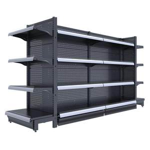 Étagères de supermarché robustes, taille personnalisable, présentoir métallique avec dos perforé, mobilier de magasin d'alimentation en gros - Product Image 3