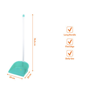 Recogedor de Polvo de Plástico PP con Mango Largo, Cerdas Suaves, Borde Plano, Ligero, Ecológico e Impermeable, 25 x 24 x 76.5 cm - Product Image 4