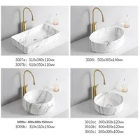 Lavabo en céramique de conception moderne bassin d'art de couleur de marbre pour le projet de salle de bains d'hôtel bassin de partie supérieure du comptoir pour l'aspect de luxe