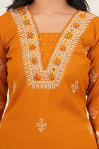 Kurta de Algodón Bordada con Motivos Étnicos para Mujer, con Pantalones y Dupatta, Producto Hecho a Mano al por Mayor, Personalizado - Product Image 6