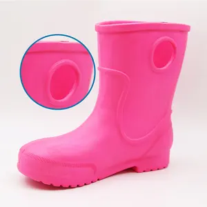 하이 퀄리티 사용자 정의 EVA 아이 장화 신발 소녀 소년 방수 물 신발 만화 미끄럼 방지 어린이 비 신발