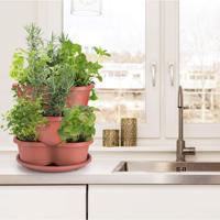 Jardinières en plastique anti-UV de tour empilable de ventes directes d'usine pour les plantes et les fleurs d'intérieur et extérieurs de jardin