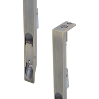 Perno de seguridad de acero inoxidable con acción de palanca oculta y base en L para puerta francesa, disponible en 6, 8, 10, 12, 16, 18, 24, 30, 36, 40, 48 pulgadas