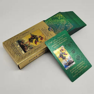 YY Gold Foil Tarot Deck Venta al por mayor Juego de mesa de alta calidad Tarjetas de oráculo de plástico personalizadas con caja abatible magnética - Product Image 5