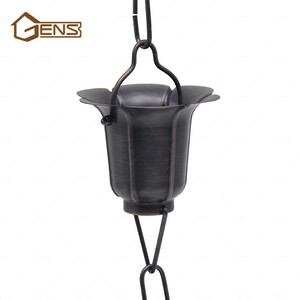 Antiguo bronce riego de jardín negro taza de lluvia cadena y Canal de la lluvia - Product Image 1