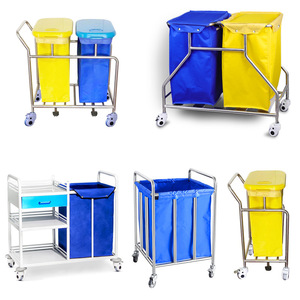 Stainless Steel Medical Waste Truck With 4 Castors And 1 <b>Drawer</b> For Hospital Use - Product Image 4